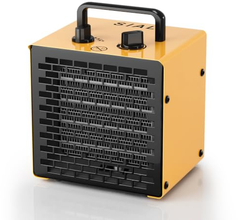 SIAL Energiesparender Heizlüfter 2000 W, Raumheizgerät  Mit Thermostat,PA2 | Elektrischer PTC-Keramik-Heizkörper, Heizung, für Gewächshausheizung, Heizstrahler Outdoor, Camping, Werkstatt, Garage