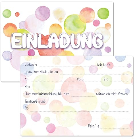 BIROYAL Einladungskarten Kindergeburtstag Mädchen, 13 Stück Geburtstagseinladungen Mädchen mit Umschlägen, DIN A6-300g Papier, Hochwertige Umschläge, für Kindergeburtstag Party