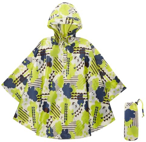 KAKU NANU Regenponcho Kinder Regencape Poncho mit Kapuze 3-14 Jahre Leicht Regenponcho Wiederverwendbar Mädchen Jungen Wasserdicht Faltbar