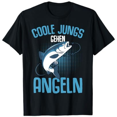 Coole Jungs gehen Angeln Angler Fischer Kinder Junge Angel T-Shirt