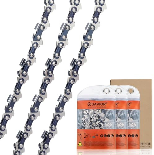 SAVIOR Sägekette 35 cm Schwert 3/8"LP 1,3 mm 52 TG, Kettensägen Kette kompatibel mit Husqvarna, Einhell, Dolmar, Makita, Oregon und mehr (3 Stück)