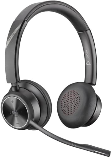 Poly Savi 7320-M ultra-sicheres kabelloses DECT™ Stereo-Headset System - Microsoft Teams zertifiziert, Schwarz