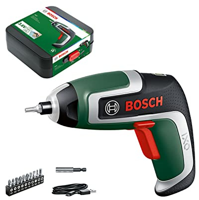 Bosch Akkuschrauber IXO (7. Generation; 3,6V; 2,0Ah; 5,5Nm; mit Mikro-USB-Kabel; kompatibel mit IXO-Collection-Aufsätzen; schraubt bis zu 190 Schrauben; in Aufbewahrungsbox)