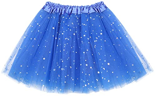 Syhood Dreilagiger Tüllrock Paillettenbesetzter Sternen-Tutu-Rock Ballettrock Partykleid