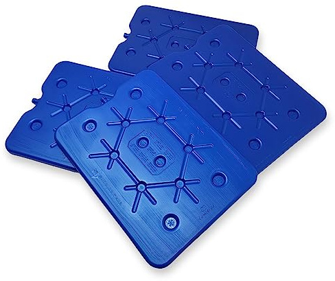 Freezeboard Kühlakku 4er Set XXL 900 ml, 32 x 25 cm | Extra flaches Kühlelement, Für Kühlbox, Kühltasche & Eisbox, Lebensmittelecht & wiederverwendbar