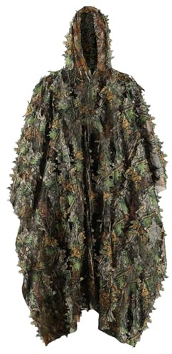Zicac Outdoor mit schnelltrocknend Polyester 3D-Blätter Tarnen Cape Umhang Mantel Stealth Waldjagdbekleidung