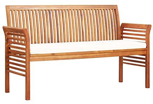 MOONAIRY 3-Sitzer Gartenbank mit Kissen, Eckbankgruppe, Philosophenbank, Bank Garten, Sitzbank Outdoor, Umkleidebank, Balkonbank, Essbank, Parkbank, Multifunktionsbank, 150 cm Massivholz Akazie