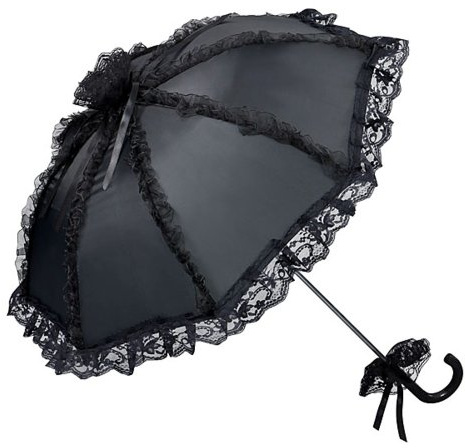 VON LILIENFELD Brautschirm Hochzeitsschirm Damen Klein Accessoire Satinstoff Malisa schwarz