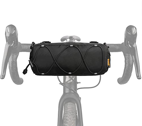 Rhinowalk Lenkertasche Fahrrad, Fahrradtasche vorne Lenker, Fahrradkorb, Mountainbike, Rennrad, Pendler-Umhängetasche, professionelles Fahrradzubehör Schwarz+Schwarz