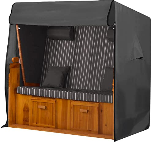 GARTENTECH Strandkorb Schutzhülle XXL Winterfest 160 cm passend 150 breit 155 breit 600D Oxford wasserdicht Strandkorbhülle UV Beständig Abdeckung für Strandkorb