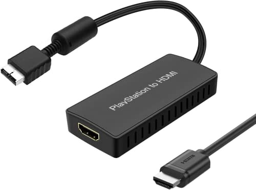 Wrugste PS2 auf HDMI Konverer,PS2 zu HDMI Adpapter Unterstützung 4:3/16:9 Bildschirm Seitenverhältnis Schalter. Funktioniert für PS1/2 HD Link Kabel