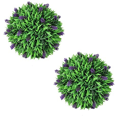 vidaXL Künstliche Buchsbaumkugel mit Lavendel 2 STK. 30 cm