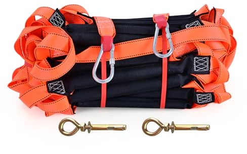 Meidansini Strickleiter, 5M Notfall Feuerleiter Training Soft Ladder, Flammensichere Seilzugleiter 2-3 Stockwerk Wiederverwendbares Fenster Balkon Baumhaus Sicherheits Rettungsleiter