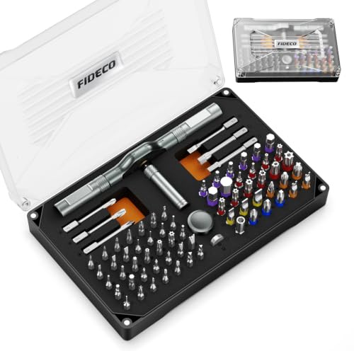 74 in 1 Ratschen Magnetischer Schraubendreher Set, S2-Stahlbits Multi Bit-schraubendreher Set mit Aufbewahrungskoffer, Screwdriver Set für Computer, Brillen, Fahrräder, Möbel und Heimwerkerarbeiten