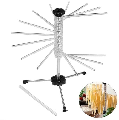 Nudeltrockner - Nudelstände mit 16 Armen Ausziehbare, Pastatrockner Spaghetti-Trockner für bis zu 2kg