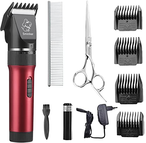 Tierhaarschneidemaschine Professionelle Ultraleise Wiederaufladbarer Kabelloser Kätzen und Hunde Pferde Haarschneidemaschine Profi Haustier Rasierer Hundetrimmer Kit