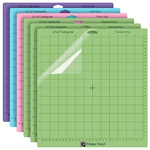 Prime Vinyl Schneidematte- 6 Stück Cricut Schneidematte für Silhouette, Cricut Explore Air 2/Air/One Maker, 12x12 inch Schneidematten-Set, Zubehör für Cricut