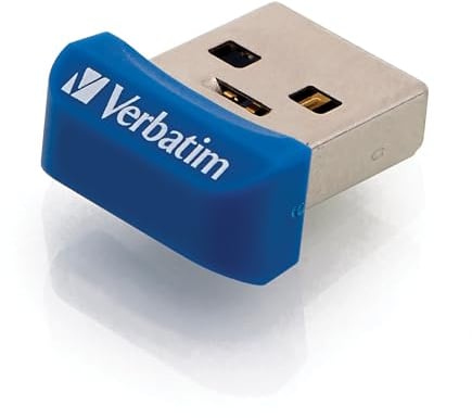 Verbatim Store 'n' Stay NANO USB 3.0-Stick - 32 GB - kleiner USB Stick mit USB 3.0 Schnittstelle, superflaches Design, blau