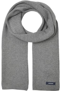 JACK & JONES Herren Schal JJDNA Knit Scarf NOOS, Grau (Grey Melange Grey Melange), ONE SIZE/