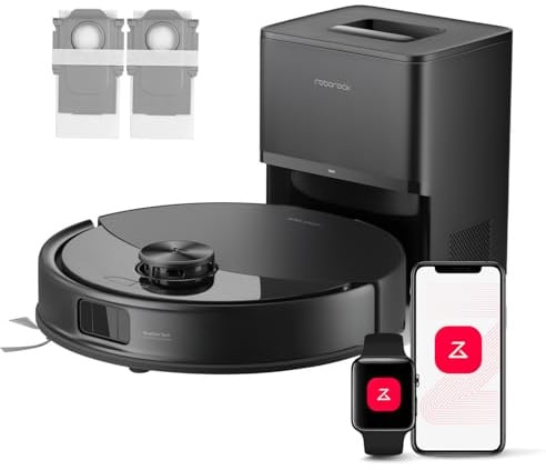 roborock Q10 S5+ Set Saugroboter mit Wischfunktion, 10.000 Pa Saugkraft | Dual Anti-Tangle System, Auto Lifting Mopping, ReactiveTech-Hindernisvermeidung, Ideal für Tierhaare, Teppiche (Schwarz)