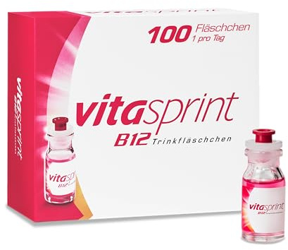 Vitamin B12 Vitasprint B12 Trinkfläschchen, 100 St. Mit hochdosiertem Vitamin-B12 und wertvollen Eiweißbausteinen für mehr geistige und körperliche Energie und weniger Müdigkeit und Erschöpfung