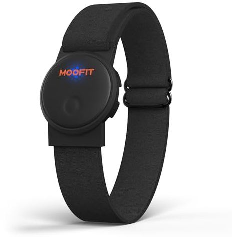 moofit HW401 Herzfrequenzmesser, Pulsmesser mit Armgurt IP67 wasserdichte,Unterstützung Bluetooth/ANT+, Wiederaufladbares Heart Rate Monitor Armband Funktioniert mit Wahoo, Strava, Elite HRV