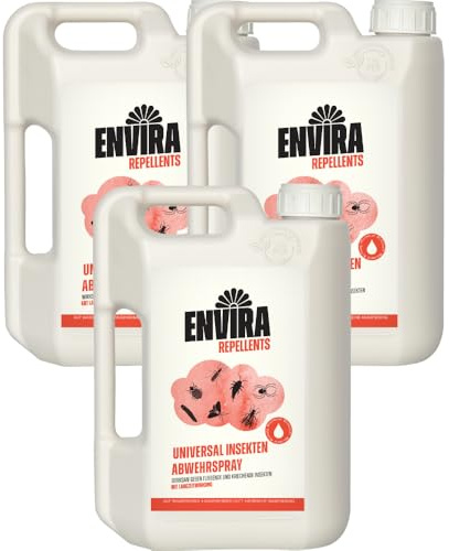 Envira Universal Insektenspray 3 x 2 Liter - wirkt gegen Trauermücken | Insekten Spray mit Langzeitwirkung gegen Silberfische und Lebensmittelmotten, hilft gegen weiteres Ungeziefer