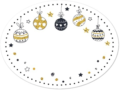 Weihnachtsaufkleber zum Beschriften, 200 Stück: Etiketten auf Rolle Weihnachten, Premium Weihnachtssticker Selbstklebend, Geschenkaufkleber Weiß, Namensaufkleber weihnachtlich, 6 x 4,5 cm