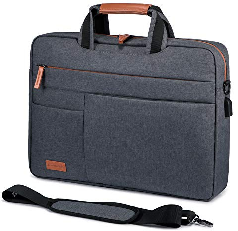 LOVEVOOK Laptoptasche 17-17.3 Zoll, Aktentasche Herren Damen, Business Tasche Arbeitstasche Schultertasche Wasserdicht, multifunktionale Notebook Macbook PC Computer Tasche für Alltag Büro, Dunkelgrau