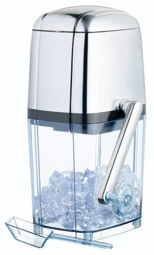 BarCraft Ice Crusher für Cocktails, mit Eisschaufel, Kunststoff und Edelstahl, 15,5 x 13,5 x 28cm, Transparent/Silber