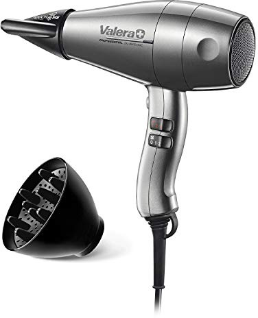 Valera, Swiss Silent Jet 8600, professioneller Haartrockner, Föhn mit leistungsstarkem Motor AC-Performance, 3 Temperaturstufen, Ionen-Generator, verdrehsicherem Super-Flex-Kabel, 2400 W, platinfarben