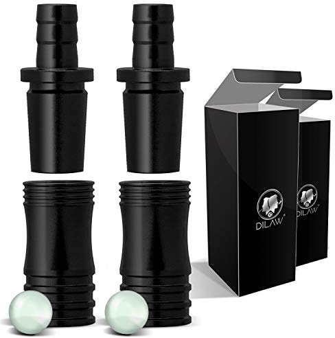 DILAW® Shisha Aluminium Schlauchadapter 18/8 Schliff Set 2-teilig Universal Hookah Wasserpfeife Alu Manyak,Opal,Vatos Menge: 2er Pack, Farbe: Black
