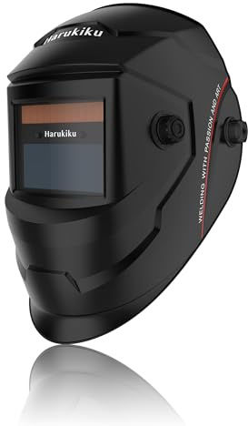 Harukiku Automatik-Schweißhelm | Schweißmaske True-Color DIN4-9/13, Optik 1/1/1/1 & Auto-Dimming Technologie | Schweisshelme Pro mit Solar+Batterie Dualsystem