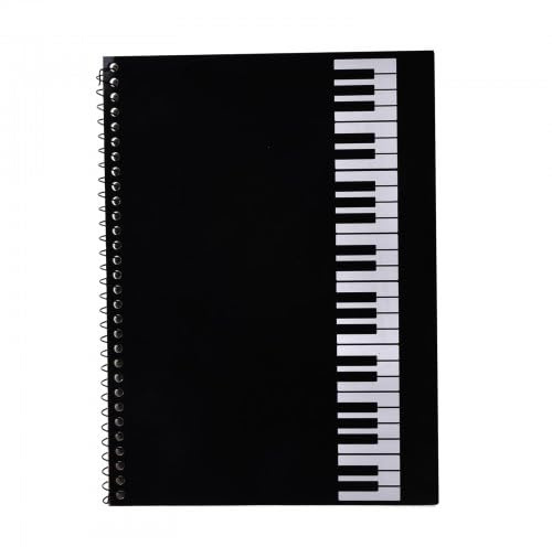 Ehuihuan Notenheft Spirale Einband Aus Schwarzem Kraftpapier Leer Blanko Notenheft 50 Seiten 26 X 19 Cm 50 Seiten Musikmanuskript-Notizbuch Geeignet FüR Musikprogramme Und MusikküNstler