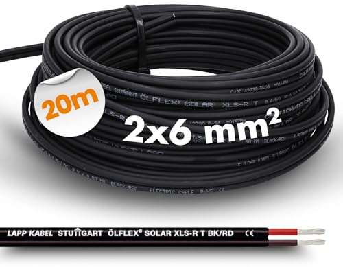 LappKabel Bund Lapp ÖLFLEX SOLAR XLS-R T BK/RD Solarkabel Zwillingsleitung 20m 2x6mm²