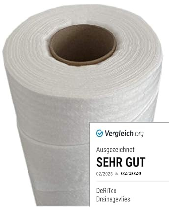 DeRiTex 150g/200g/300g/500g Premium-Poolvlies, Schutzvlies, Folienschutz, Schutzvlies für Pool oder Schwimmbad (Vlies 300g/m², 1m x 25m = 25m²)