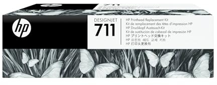 HP 711 Originales DesignJet Druckkopf-Austauschkit C1Q10A, für HP DesignJet T120, T125, T130, T520, T525, T530 Großformatdrucker, kompatibel mit HP 711 Druckerpatronen in Schwarz, Cyan, Magenta, Gelb