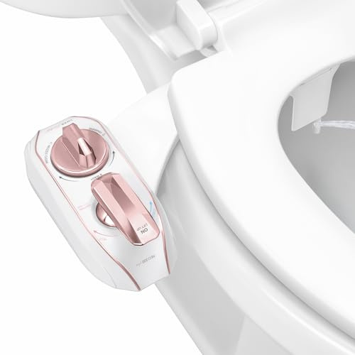 LUXE Bidet NEO 320 Plus, Patentierter Bidet-Aufsatz für Toilettensitz, Innovative Scharniere, leichte Montage, Fortschrittliche 360° Selbstreinigung, Doppelte Düsen, Feminine- Hinterwaschung, Roségold