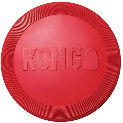 KONG Flyer - Langlebiges Outdoor Hundespielzeug - Wurfscheibe aus Naturkautschuk zum Apportieren - Für Kleine Hunde