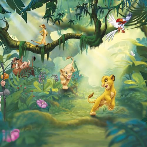 Disney Fototapete von Komar - LION KING JUNGLE - König der Löwen - Größe 368 x 254 cm (Breite x Höhe), Kinderzimmertapete, Simba, Kindertapete - 8-475