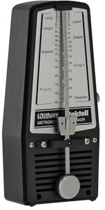 Wittner Metronom Taktell Junior Serie 820 - Kunststoffgehäuse - Schwarz | Ohne Glocke - Mechanisch zum Aufziehen - Keine Batterien erforderlich - Made in Germany