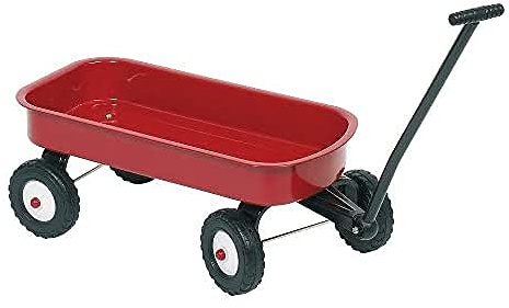 goki 14060 Ziehwagen/Bollerwagen, 52 x 25,5 x 21 cm, ab 12 Monaten, klassischer Handwagen für Kinder