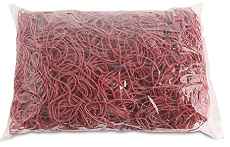 OFFICE PRODUCTS Gummibander Durchmesser: 50mm Farbe: Rot/Gewicht: 1000g - 1 kg/Haushaltsgummi Gummiringe Gummi/Kautschuk 60% / Gummis für Zuhause Büro Schule