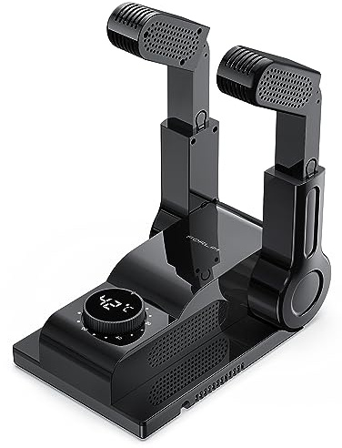 FORLIM Elektrischer Schuhtrockner für Sneaker, 120-Min-Timer, Schwarz | Flexible, teleskopische Luftauslässe für Sneaker, Stiefel, Skischuhe & Handschuhe; für Regen, Schnee, Sport, Arbeit & Outdoor