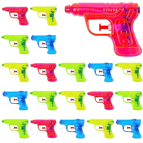 THE TWIDDLERS 20er-Pack Mini Wasserpistolen für Kinder - Buntes Wasserspielzeug Set für Kindergeburtstag Mitgebsel, Strandpartys und Gastgeschenke