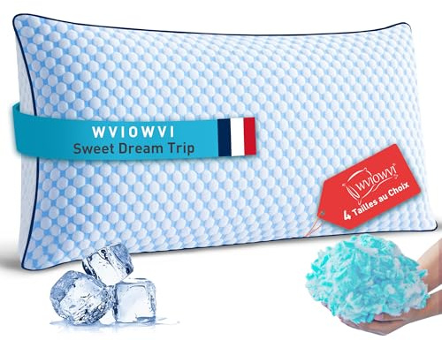 WVIOWVI Kopfkissen 40x80, Kühlendes Kopfkissen, Memory Foam Kissen | Höhenverstellbar Schlafkissen Ergonomisches Nackenkissen für Seiten, Rücken & Bauchschläfer, Atmungsaktiv und Hypoallergen