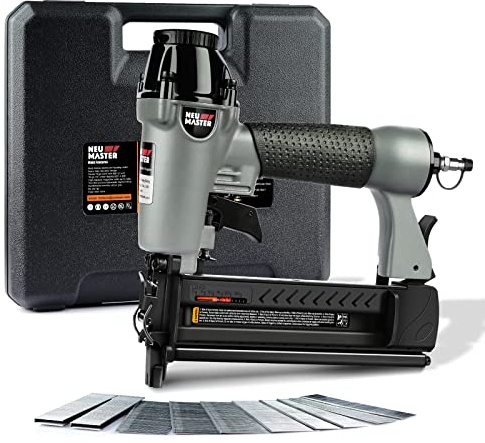 NEU MASTER Druckluftnagler, 2 in1 Drucklufttacker mit Transportkoffer inkl. 800 Nägel und 200 Klammern für Werkstatt und Haus