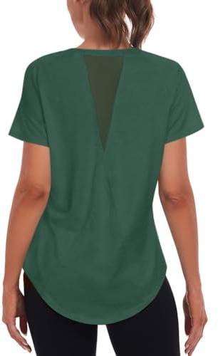 Jlowesun Sportshirt Damen Funktionsshirt Sport Tshirt Kurzarm Fitness