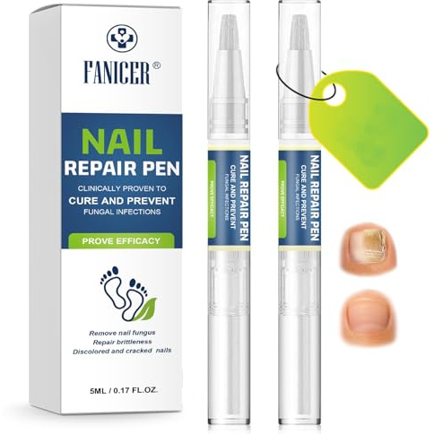 2 Stück Nail Care Pen,Nägel nähren Nail Care Pen,Verbessert das Aussehen von durch Nägel beschädigten Nägeln und Fußnägeln,Nagelreparaturstift für Frauen und Männer