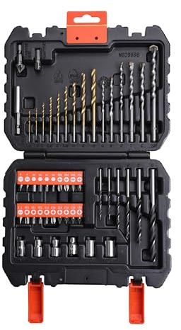 BLACK+DECKER 50-teiliges Bohrer- und Schrauberbit-Set, A7188-XJ | Gemischtes Bohr- und Schraubzubehör
